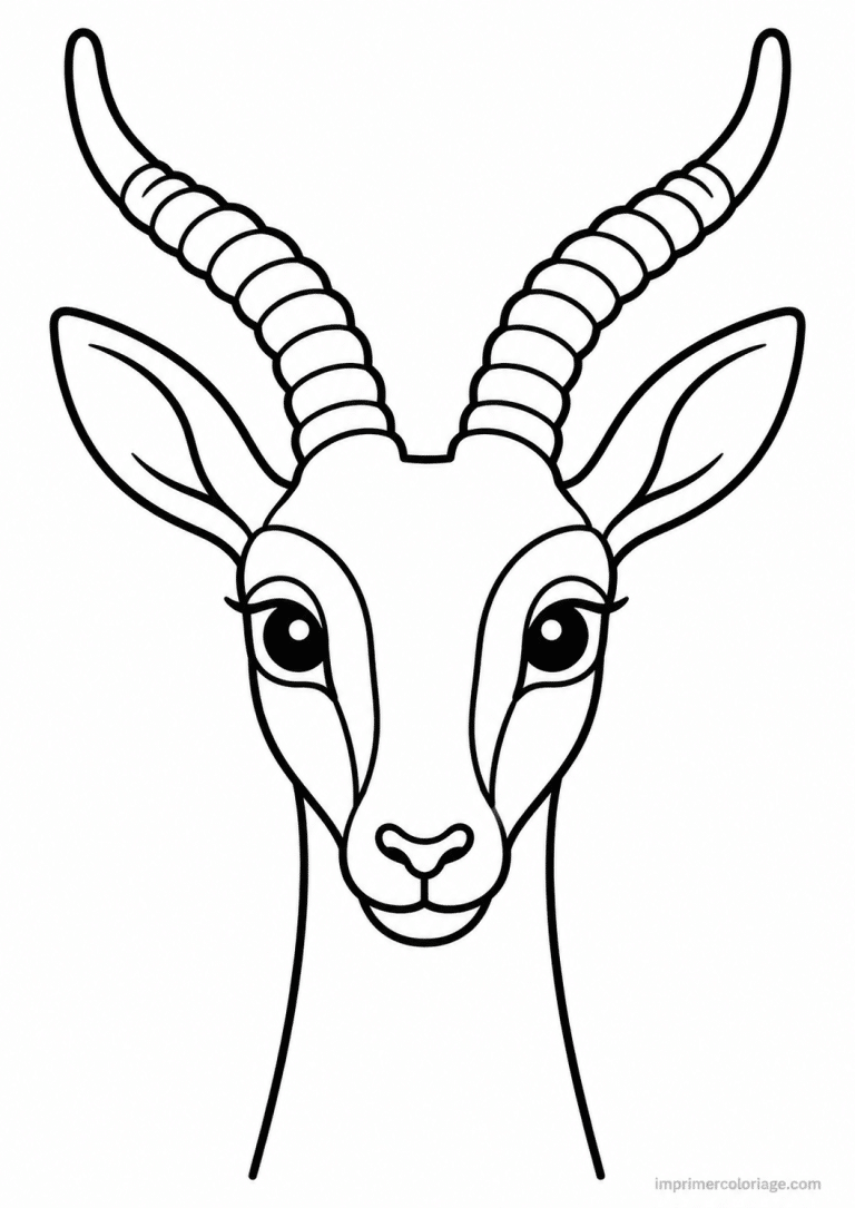 coloriage tete gazelle simple à imprimer coloriage tete gazelle simple - dessin gratuit à imprimer