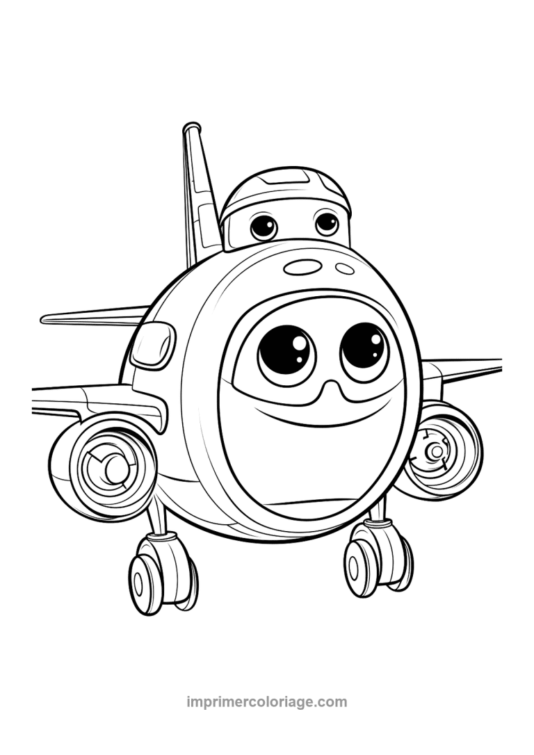 avion cartoon gros yeux reacteurs - dessin gratuit &agrave; imprimer