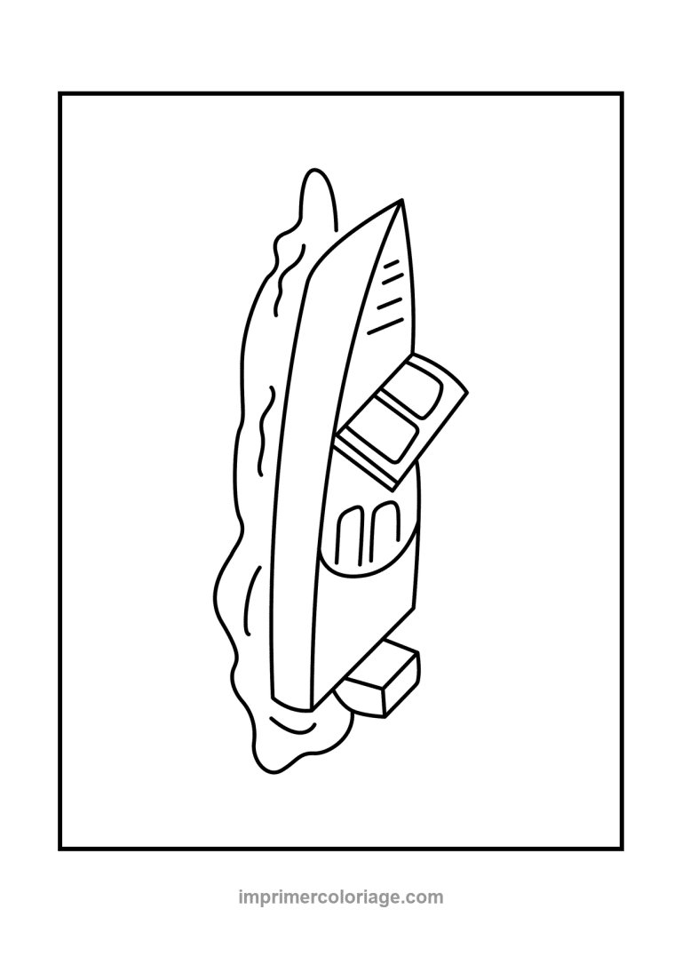 bateau moteur doodle vagues vue dessus - dessin gratuit &agrave; imprimer