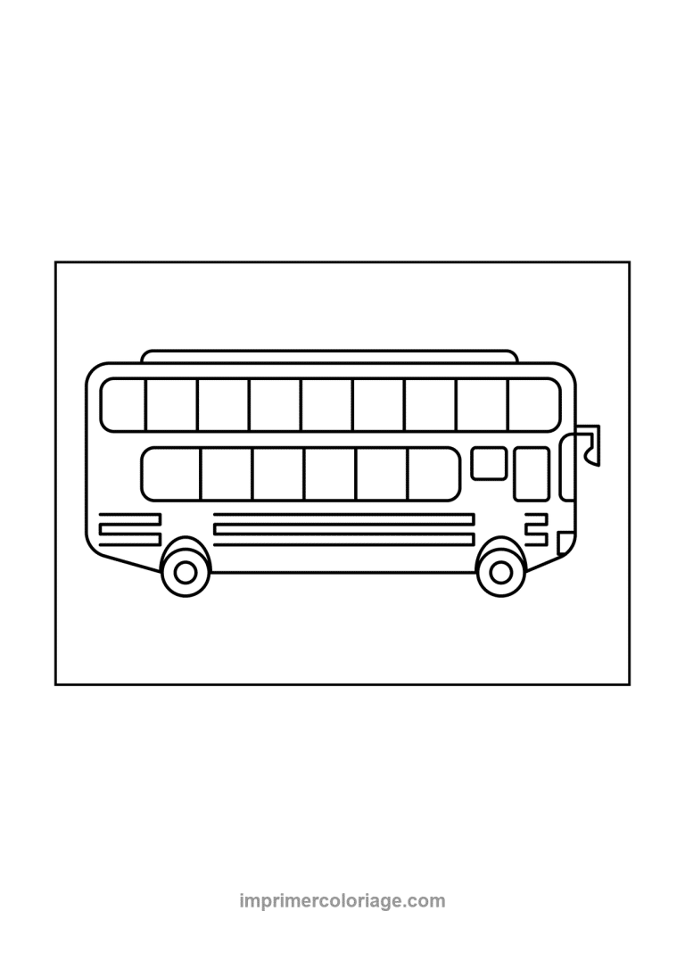 bus a etage double rangee retroviseur cadre - dessin gratuit &agrave; imprimer