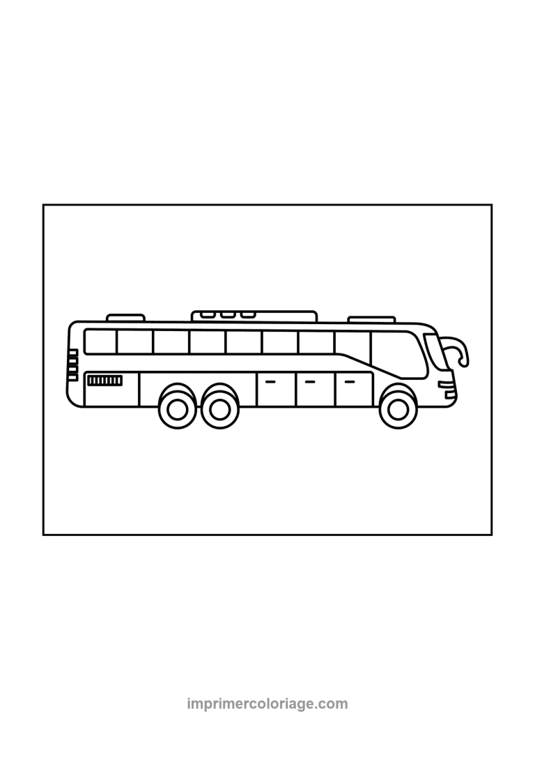 bus autocar long trois essieux profil - dessin gratuit &agrave; imprimer