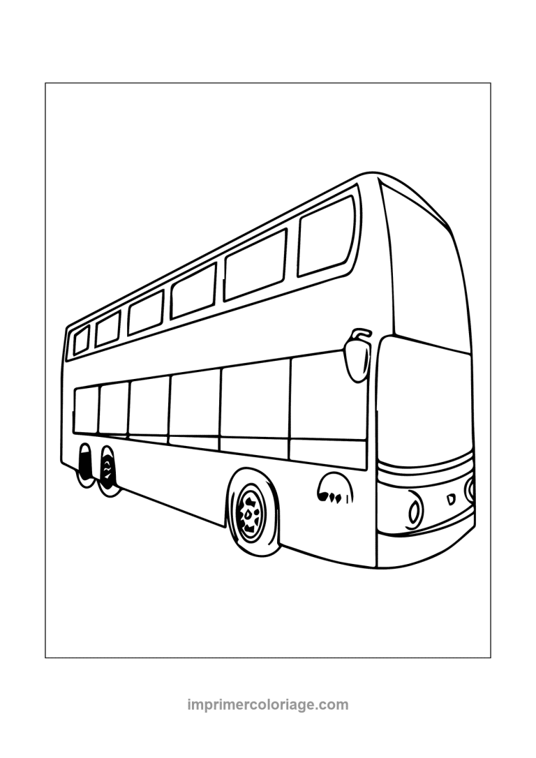 bus imperiale a etage arriere perspective - dessin gratuit &agrave; imprimer