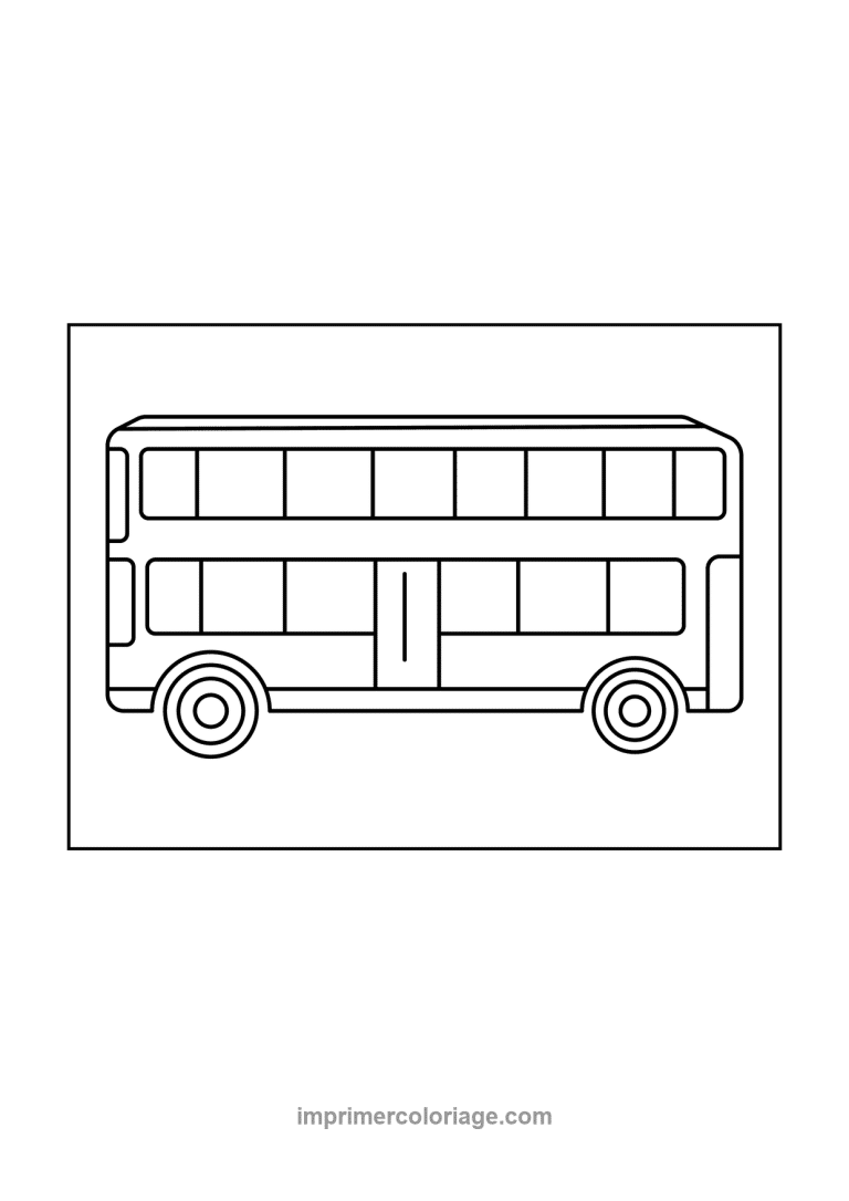 bus imperiale a etage londonien cadre - dessin gratuit &agrave; imprimer