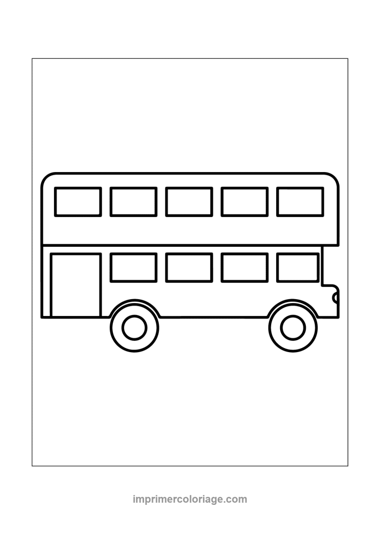 bus imperiale a etage simple profil - dessin gratuit &agrave; imprimer