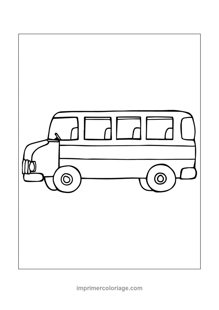 bus minibus dessine main profil vintage - dessin gratuit &agrave; imprimer