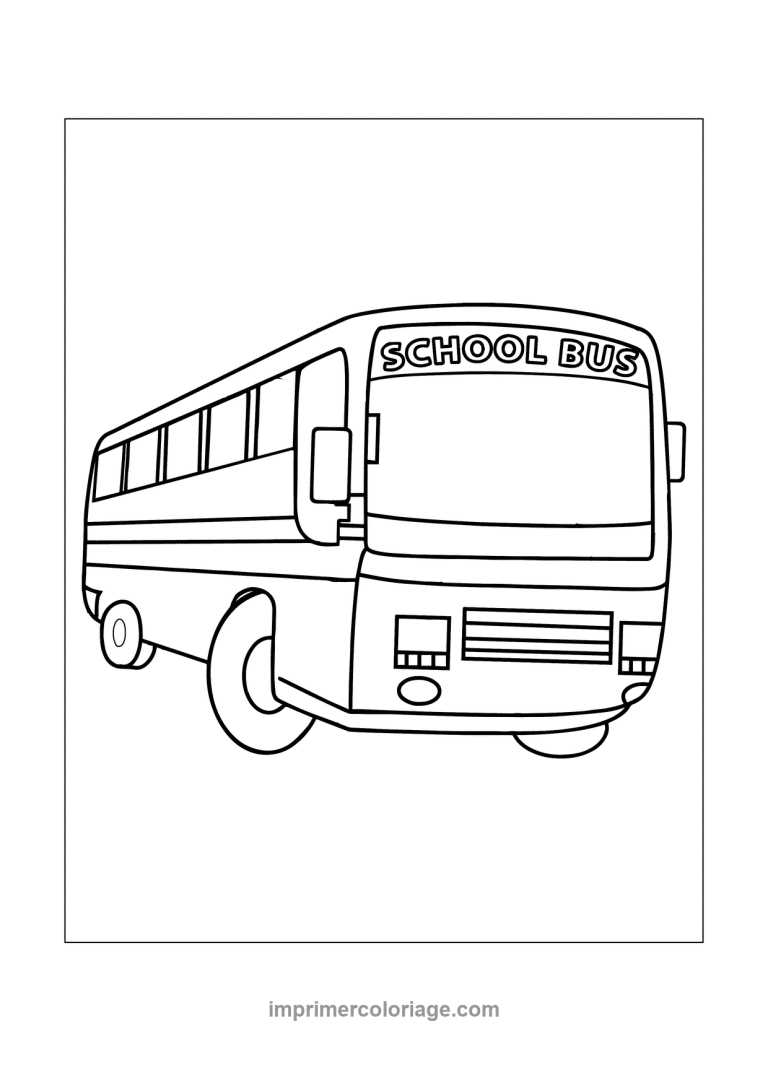 bus scolaire autocar avant texte panneau - dessin gratuit &agrave; imprimer