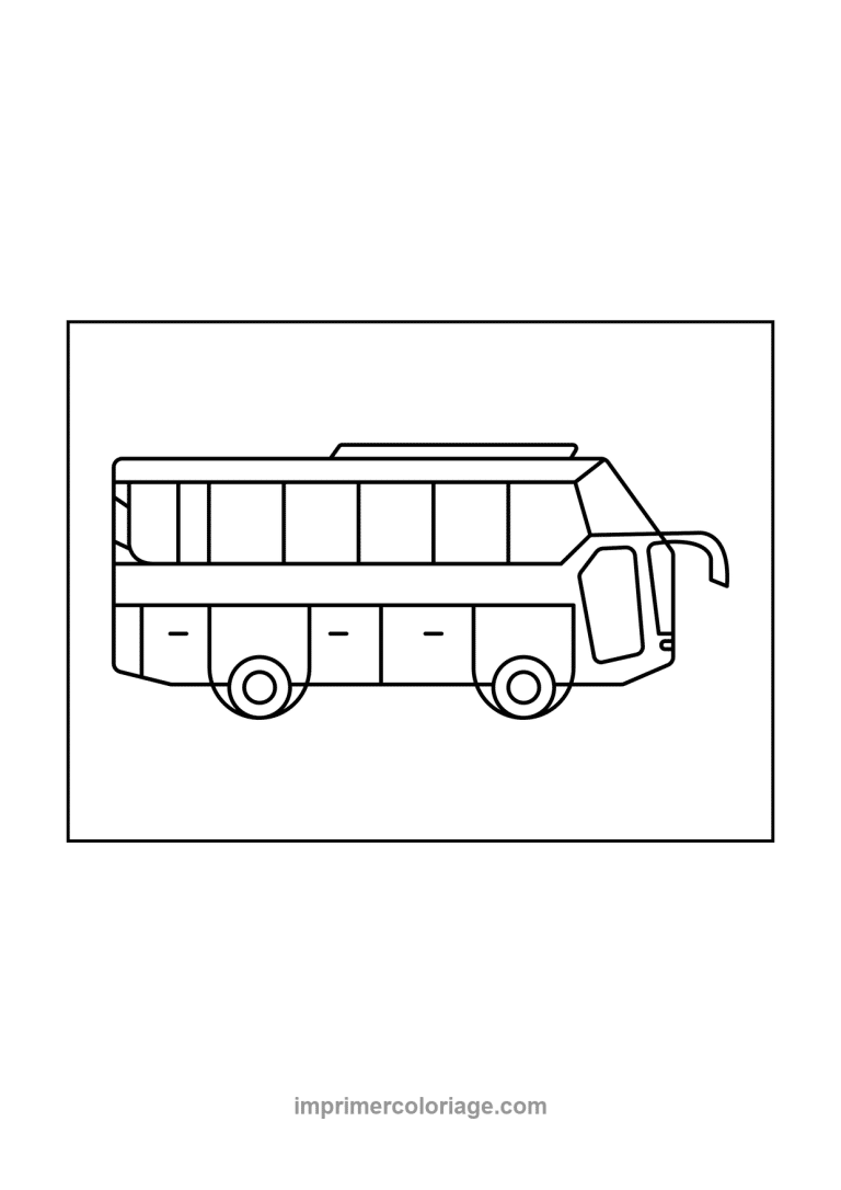 bus simple cadre profil fenetres jouet - dessin gratuit &agrave; imprimer