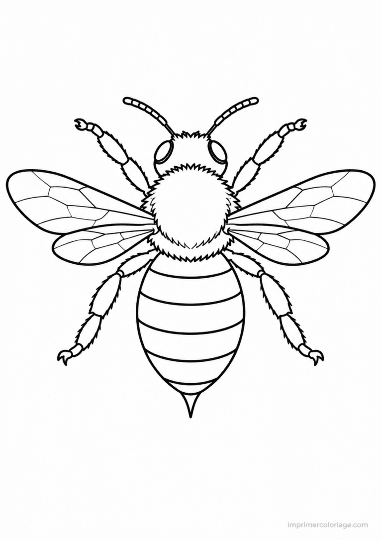 coloriage abeille dessus ailes à imprimer coloriage abeille dessus ailes - dessin gratuit à imprimer
