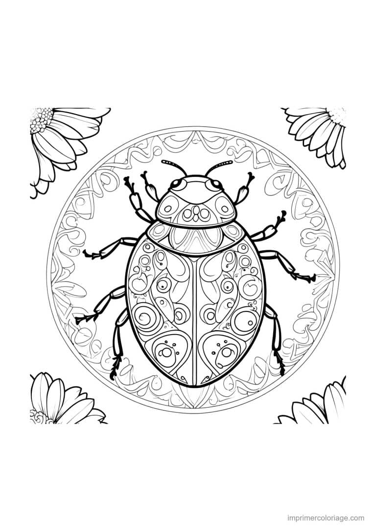 coloriage abeille mandala 04 - dessin gratuit &agrave; imprimer