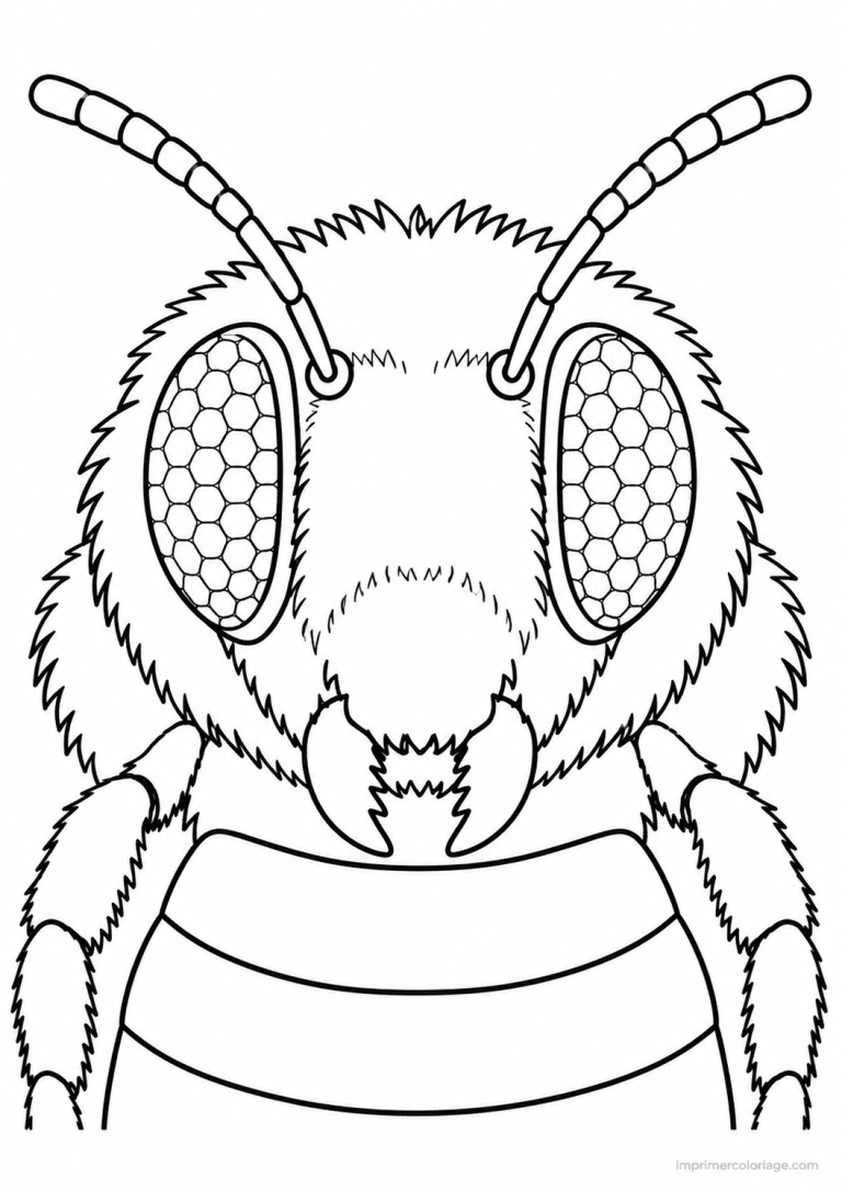 coloriage abeille portrait tete à imprimer coloriage abeille portrait tete - dessin gratuit à imprimer
