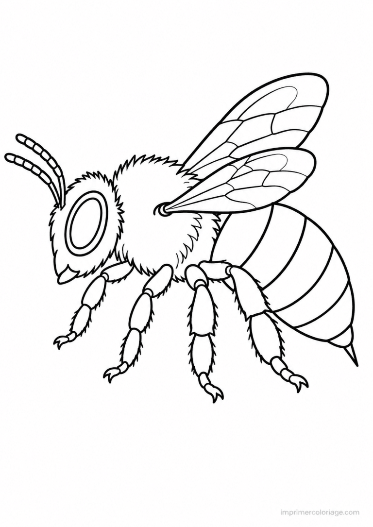 coloriage abeille profil simple à imprimer coloriage abeille profil simple - dessin gratuit à imprimer