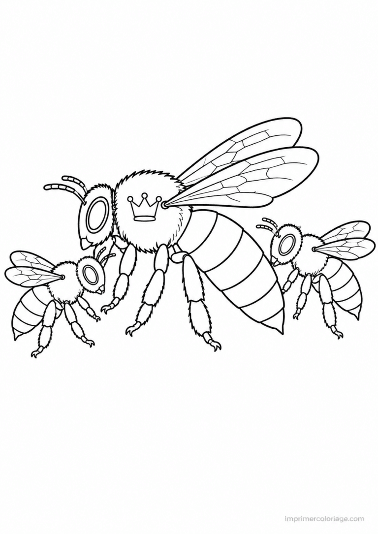 coloriage abeille reine abdomen à imprimer coloriage abeille reine abdomen - dessin gratuit à imprimer