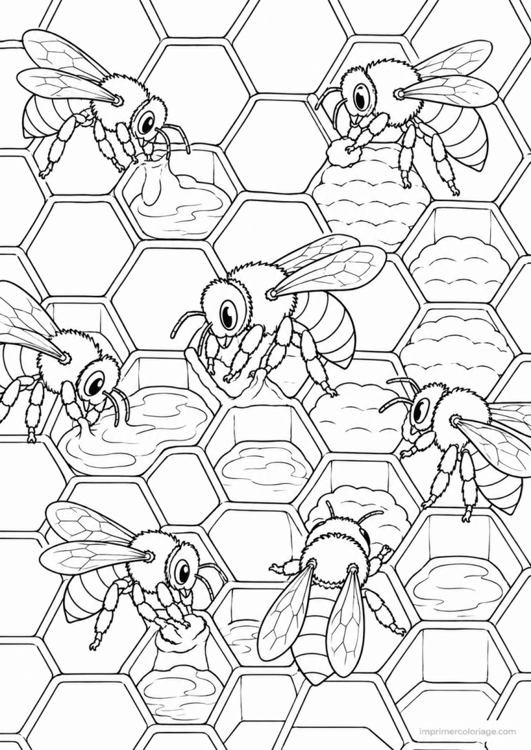 coloriage abeille ruche cire alveoles à imprimer coloriage abeille ruche cire alveoles - dessin gratuit à imprimer