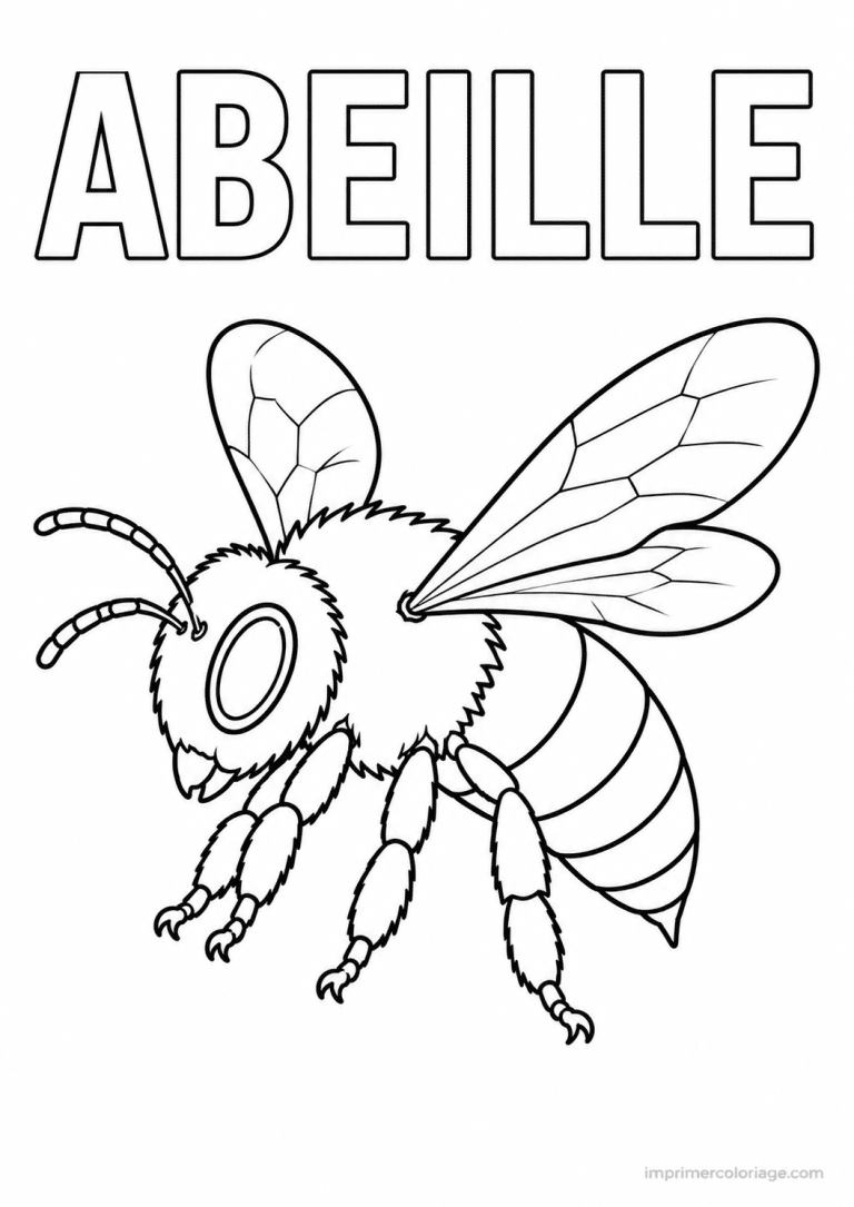 coloriage abeille titre haut à imprimer coloriage abeille titre haut - dessin gratuit à imprimer