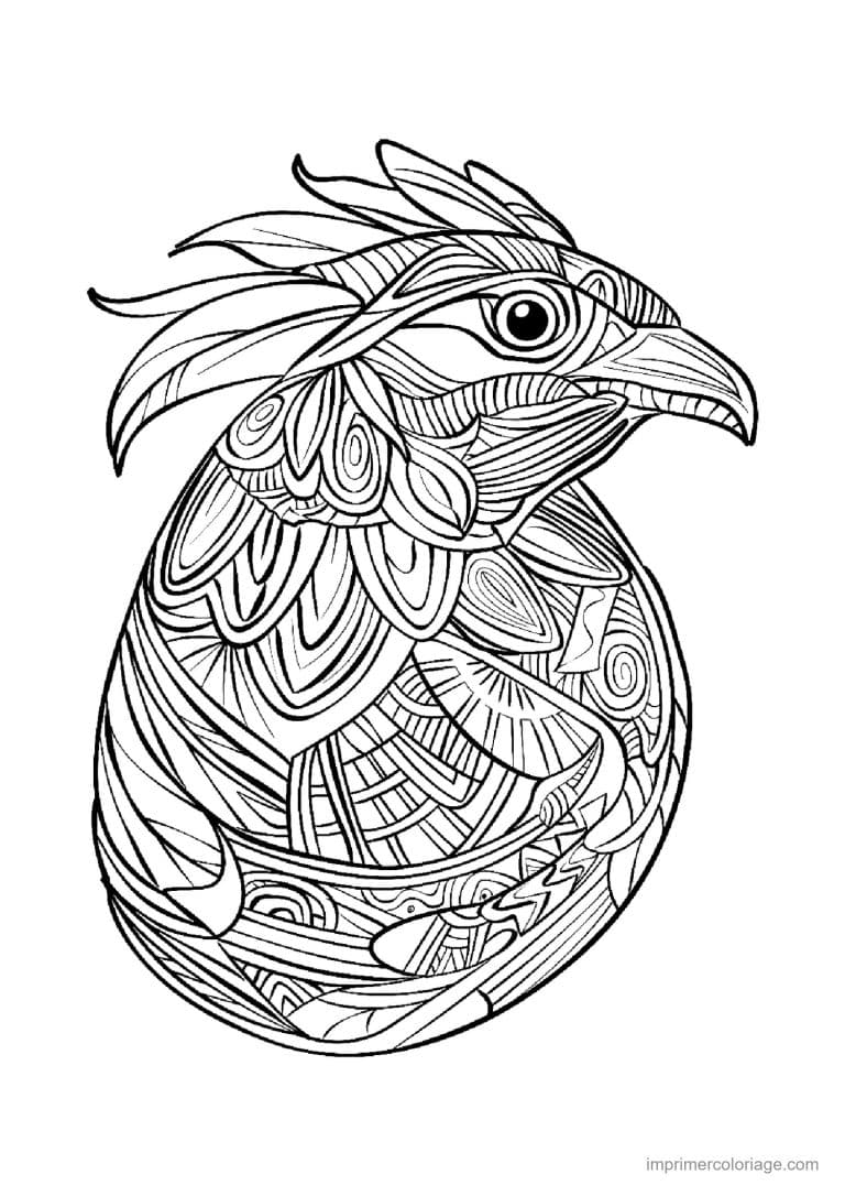 coloriage aigle mandala 02 - dessin gratuit &agrave; imprimer