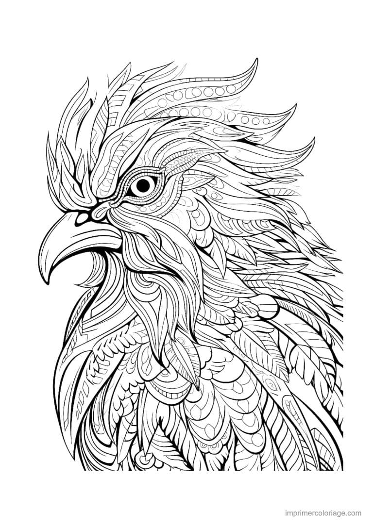 coloriage aigle mandala 07 - dessin gratuit &agrave; imprimer