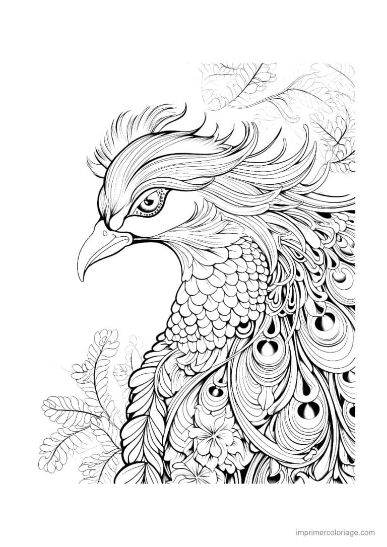 coloriage aigle mandala 08 - dessin gratuit &agrave; imprimer