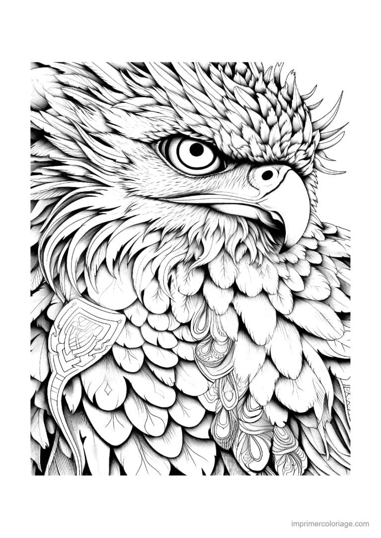 coloriage aigle mandala 12 - dessin gratuit &agrave; imprimer