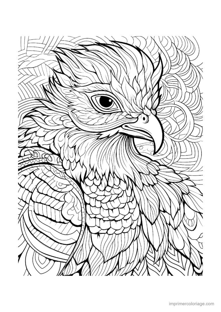 coloriage aigle mandala 13 - dessin gratuit &agrave; imprimer