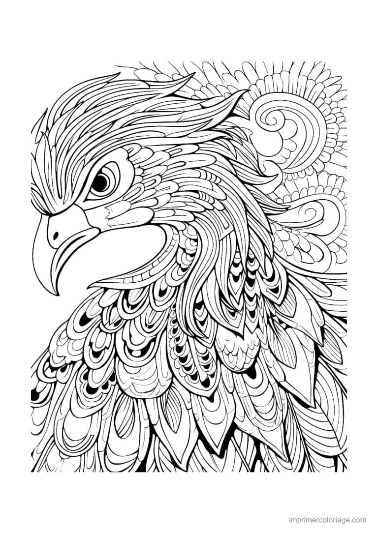 coloriage aigle mandala 14 - dessin gratuit &agrave; imprimer