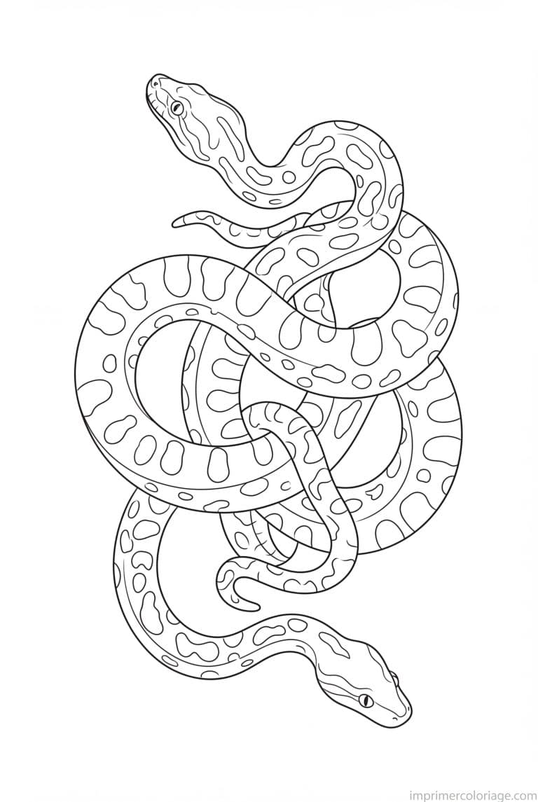 coloriage anaconda bebes duo à imprimer coloriage anaconda bebes duo - dessin gratuit à imprimer