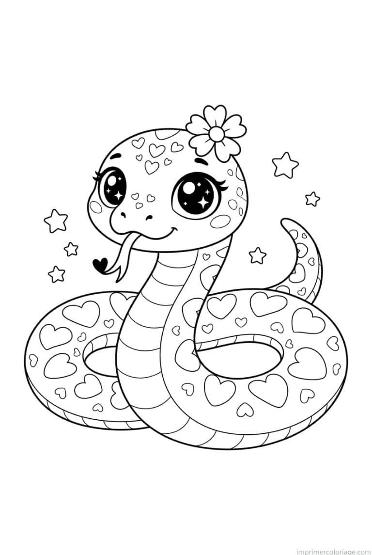 coloriage anaconda cute bebe coeurs à imprimer coloriage anaconda cute bebe coeurs - dessin gratuit à imprimer