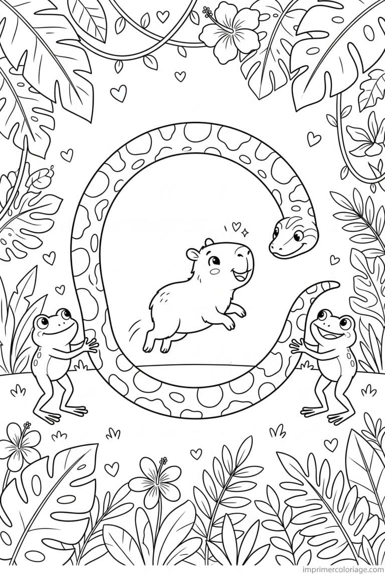 coloriage anaconda cute corde grenouilles à imprimer coloriage anaconda cute corde grenouilles - dessin gratuit à imprimer
