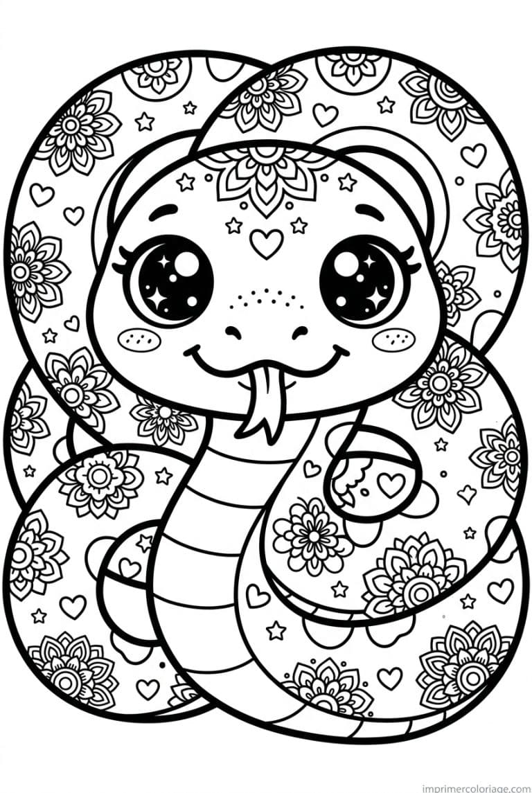 coloriage anaconda kawaii visage à imprimer coloriage anaconda kawaii visage - dessin gratuit à imprimer