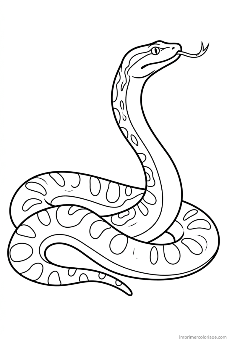 coloriage anaconda langue alerte à imprimer coloriage anaconda langue alerte - dessin gratuit à imprimer