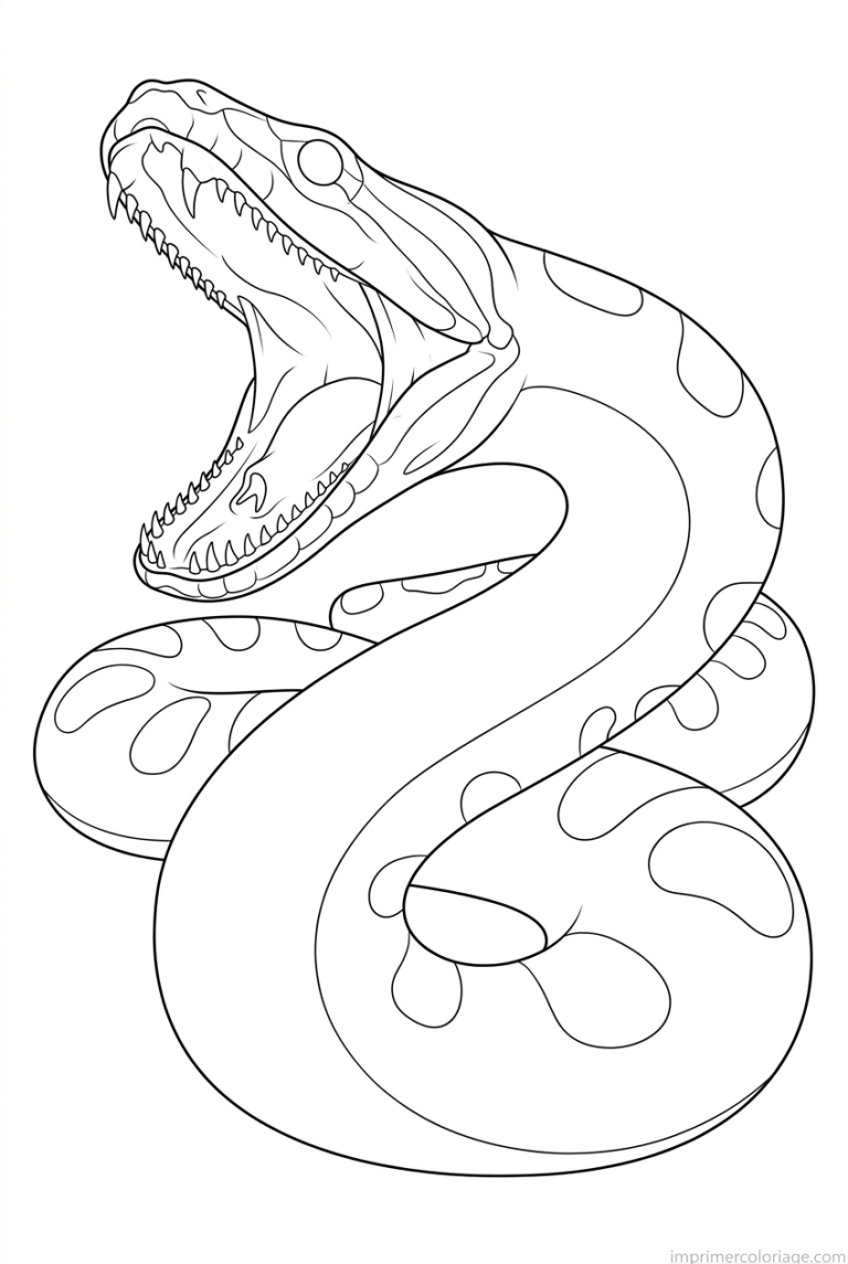 coloriage anaconda machoire ouverte à imprimer coloriage anaconda machoire ouverte - dessin gratuit à imprimer