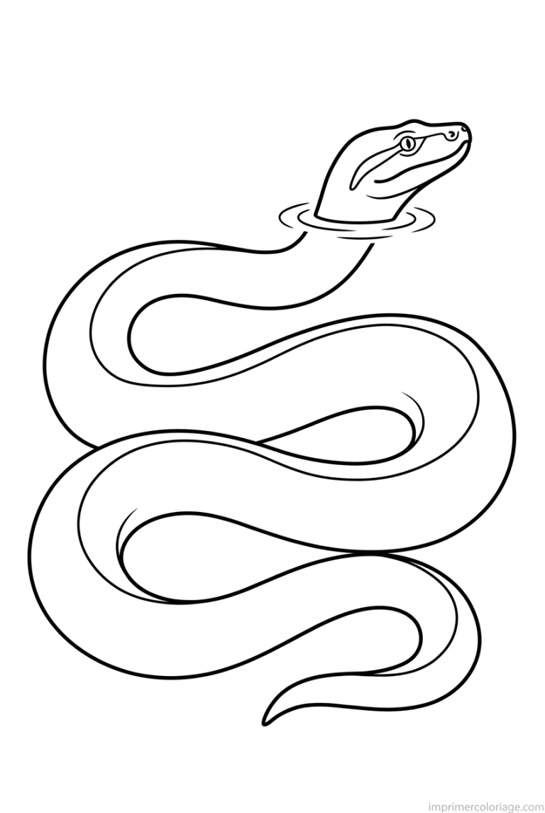 coloriage anaconda nage surface à imprimer coloriage anaconda nage surface - dessin gratuit à imprimer