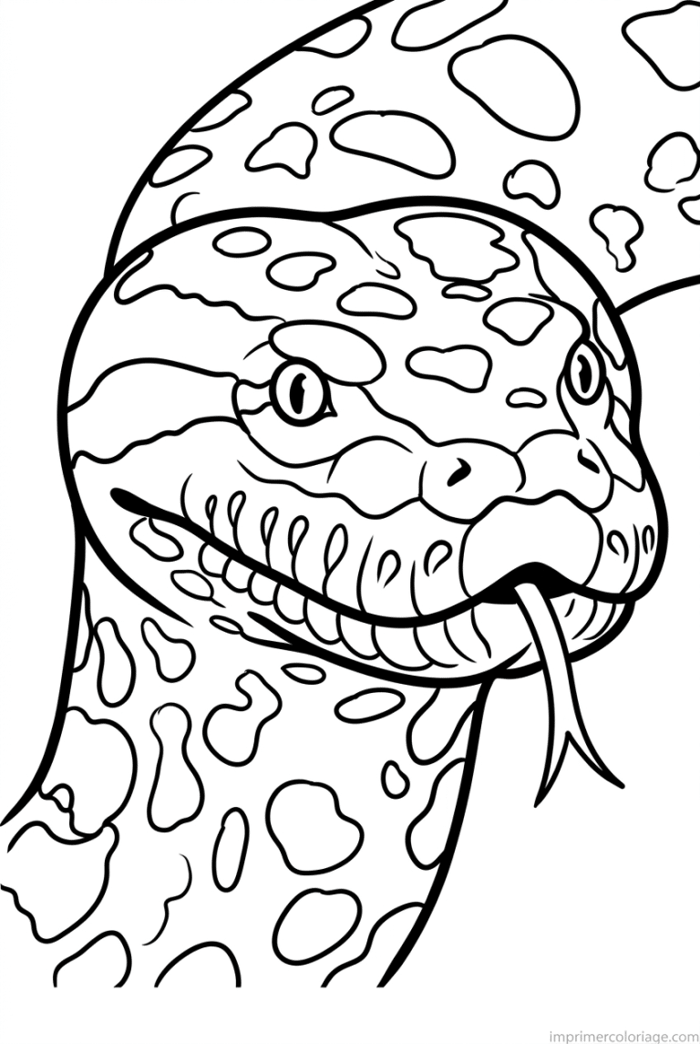 coloriage anaconda portrait tete à imprimer coloriage anaconda portrait tete - dessin gratuit à imprimer