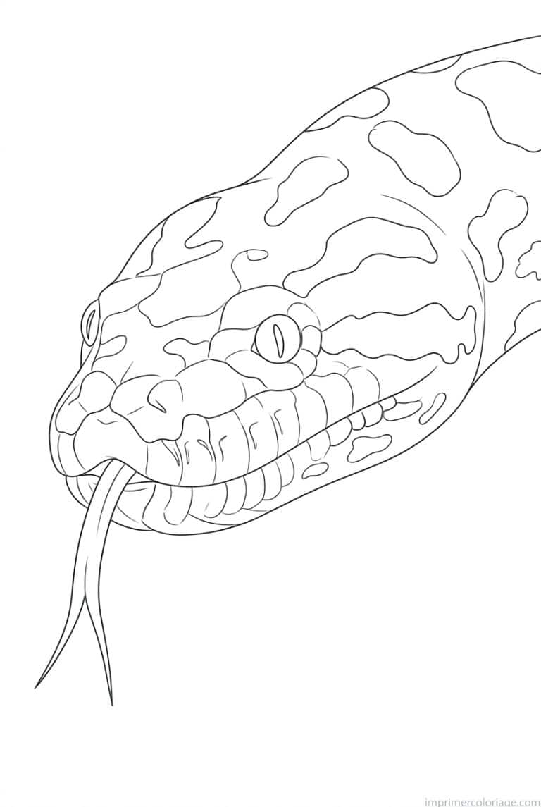 coloriage anaconda tete langue à imprimer coloriage anaconda tete langue - dessin gratuit à imprimer