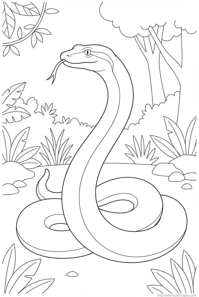 coloriage anaconda tete levee surveille à imprimer coloriage anaconda tete levee surveille - dessin gratuit à imprimer