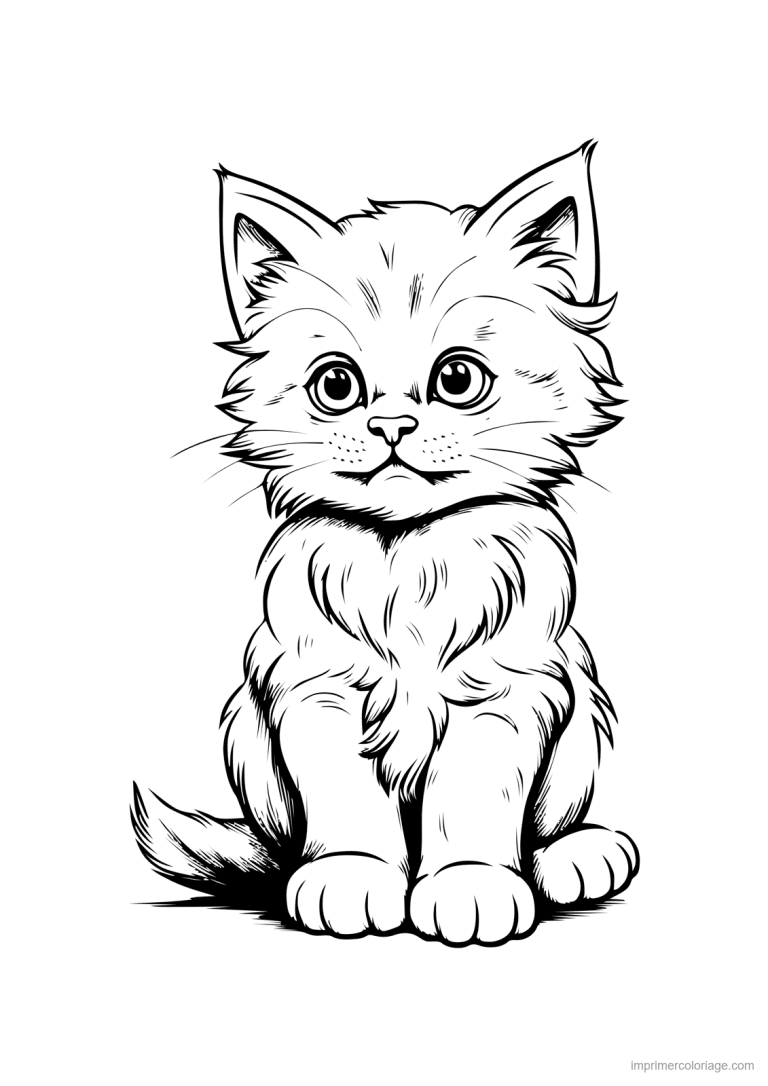 coloriage animal compagnie chat 9 - dessin gratuit &agrave; imprimer