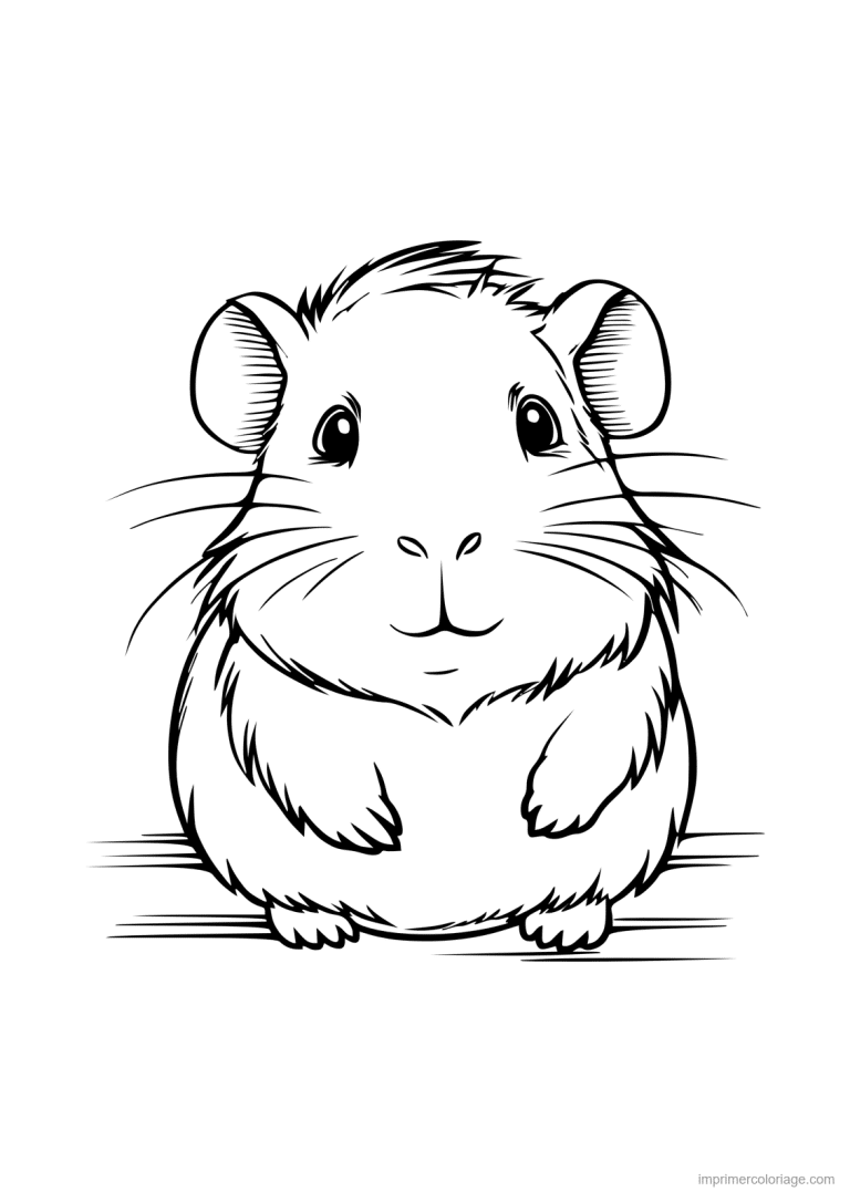coloriage animal compagnie cochon inde 4 - dessin gratuit &agrave; imprimer