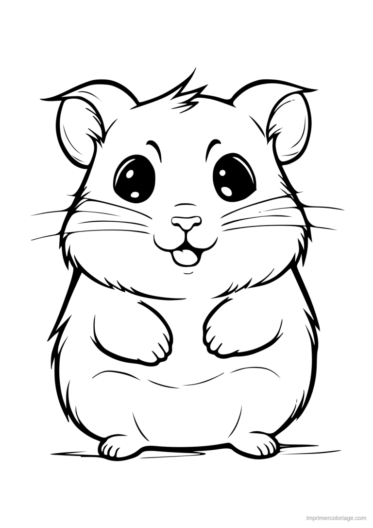 coloriage animal compagnie hamster 2 - dessin gratuit &agrave; imprimer