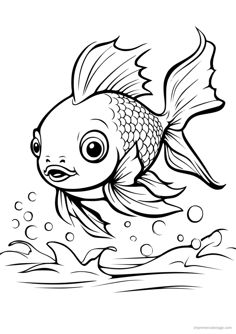 coloriage animal compagnie poisson 1 - dessin gratuit &agrave; imprimer