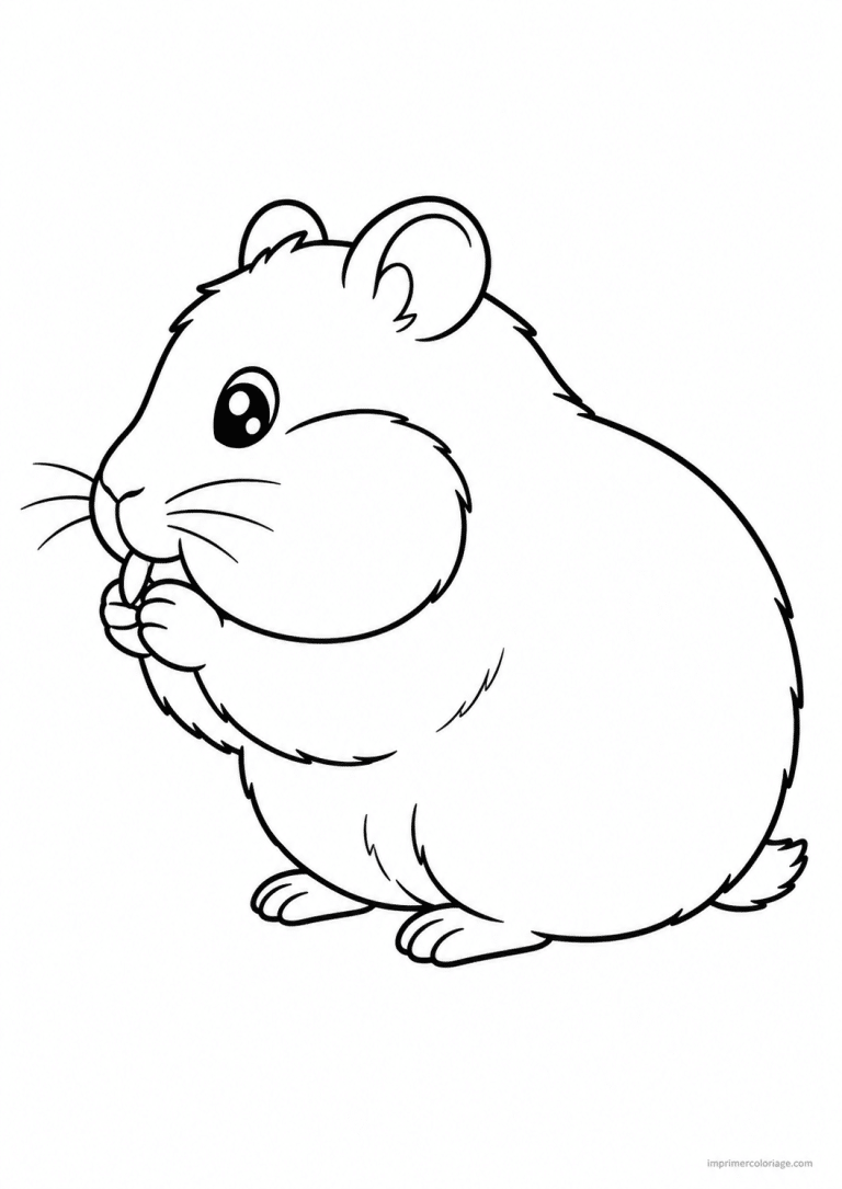 coloriage animaux compagnie hamster joues - dessin gratuit &agrave; imprimer