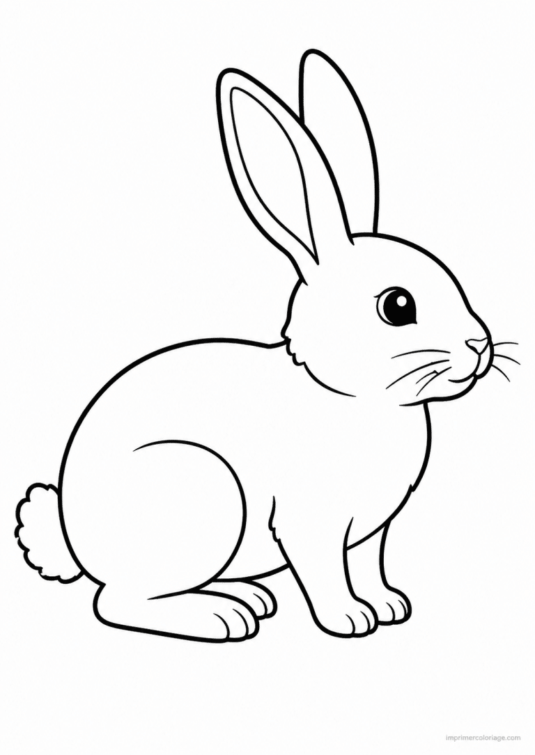 coloriage animaux compagnie lapin oreilles - dessin gratuit &agrave; imprimer