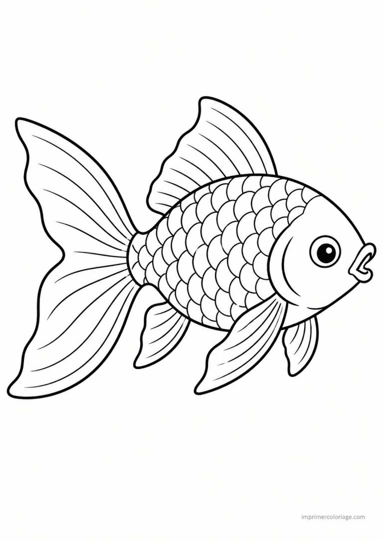 coloriage animaux compagnie poisson rouge - dessin gratuit &agrave; imprimer