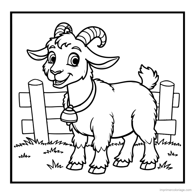 coloriage animaux de la ferme chevre au pre - dessin gratuit &agrave; imprimer