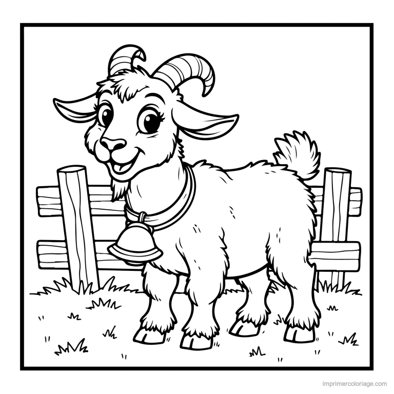 coloriage animaux de la ferme chevre souriante - dessin gratuit &agrave; imprimer