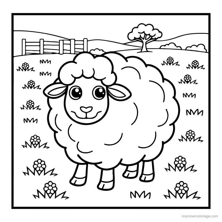 coloriage animaux de la ferme mouton tout doux - dessin gratuit &agrave; imprimer
