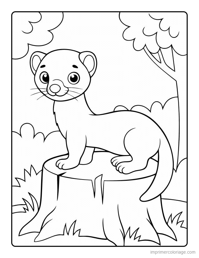coloriage animaux foret belette 2 à imprimer coloriage animaux foret belette 2 - dessin gratuit à imprimer
