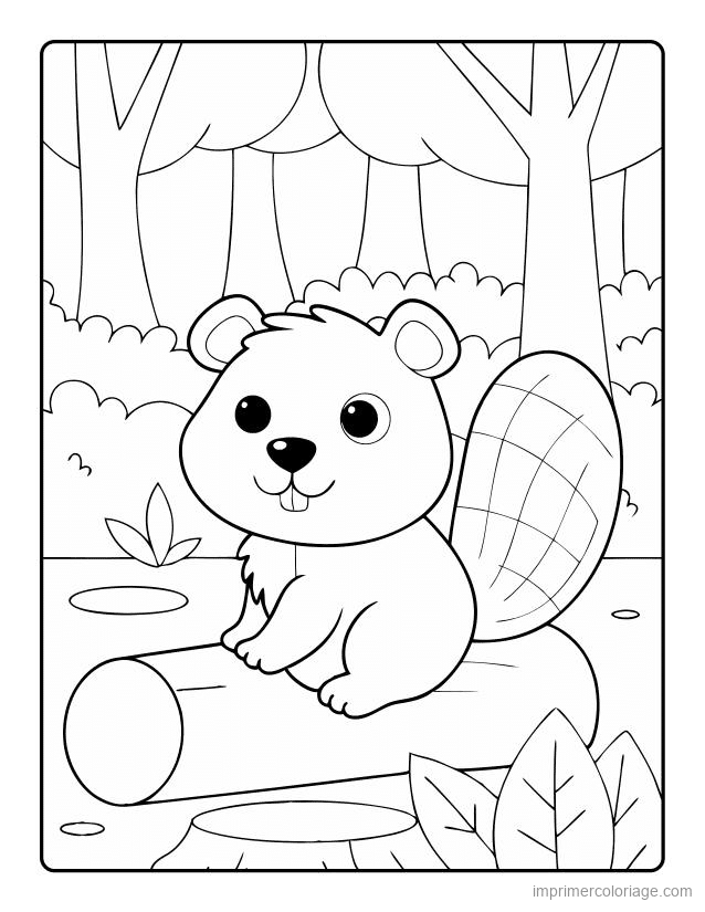 coloriage animaux foret castor 1 à imprimer coloriage animaux foret castor 1 - dessin gratuit à imprimer