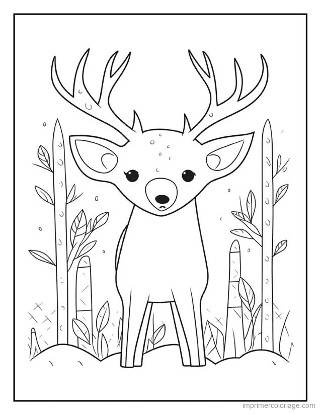 coloriage animaux foret cerf 1 à imprimer coloriage animaux foret cerf 1 - dessin gratuit à imprimer
