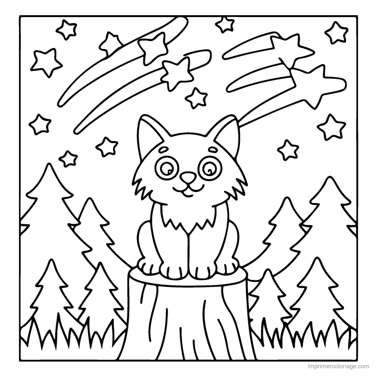 coloriage animaux foret chat des bois 4 à imprimer coloriage animaux foret chat des bois 4 - dessin gratuit à imprimer