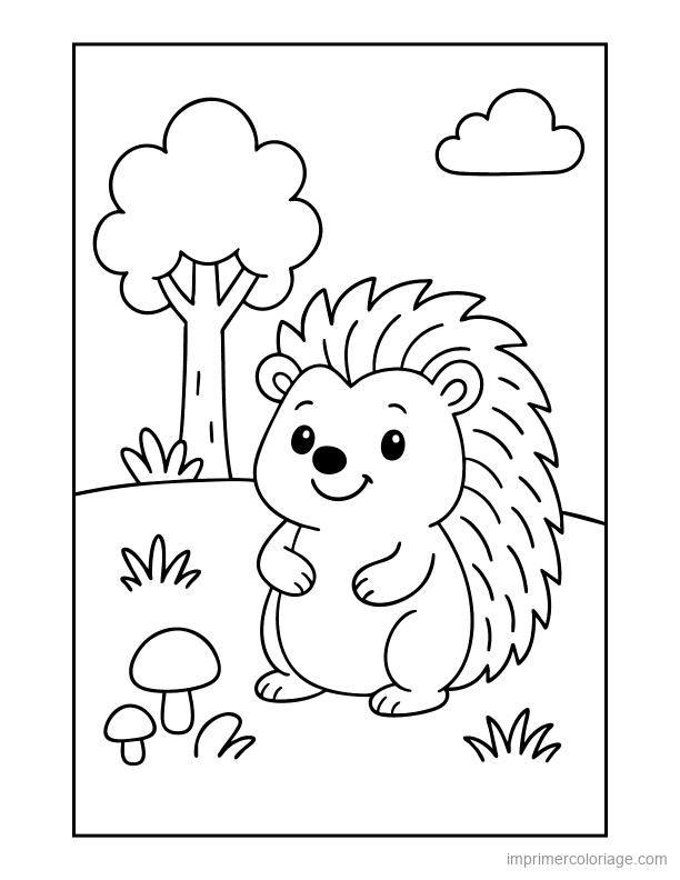 coloriage animaux foret herisson 16 à imprimer coloriage animaux foret herisson 16 - dessin gratuit à imprimer