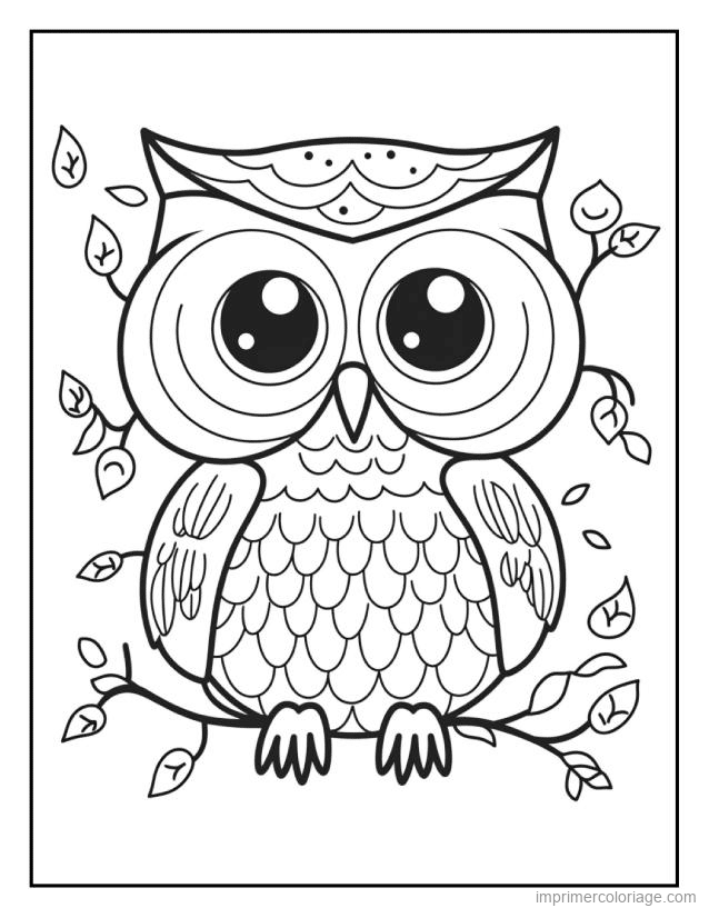 coloriage animaux foret hibou 1 à imprimer coloriage animaux foret hibou 1 - dessin gratuit à imprimer